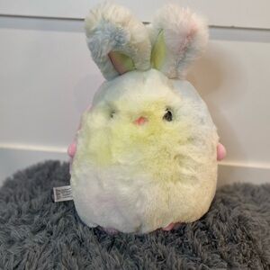 FAO Schwarz White & Yellow Plush Bunny Toy 13" Tall Soft Stuffed Animal